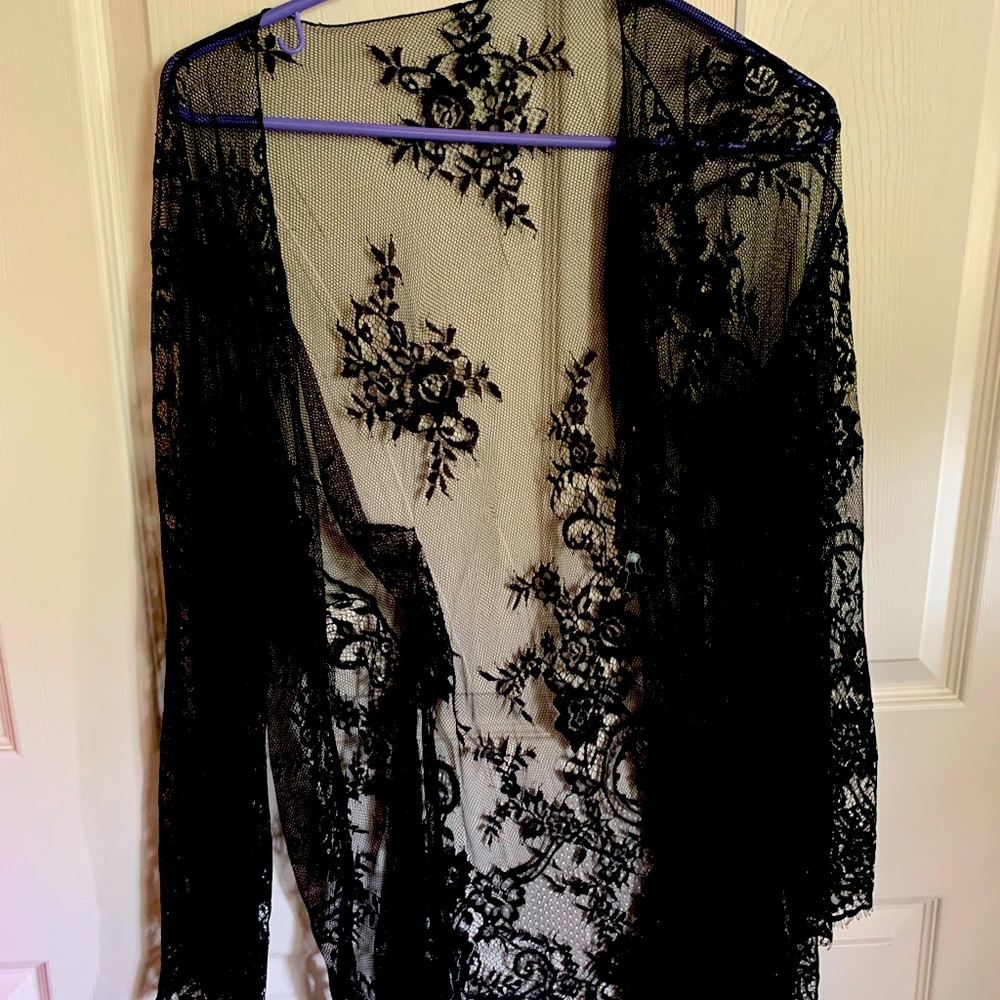 Lace lingerie robe